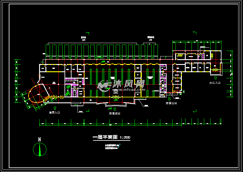 二级汽车客运站建筑设计cad方案