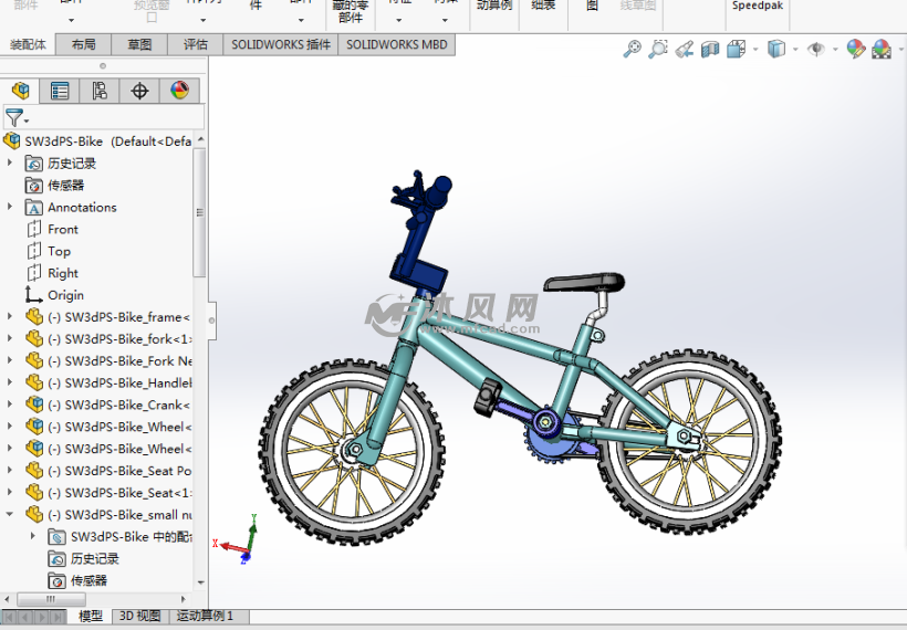 solidworks自行车模型