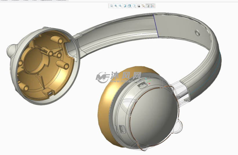 头戴式电脑耳机概念设计模型 - solidworks数码