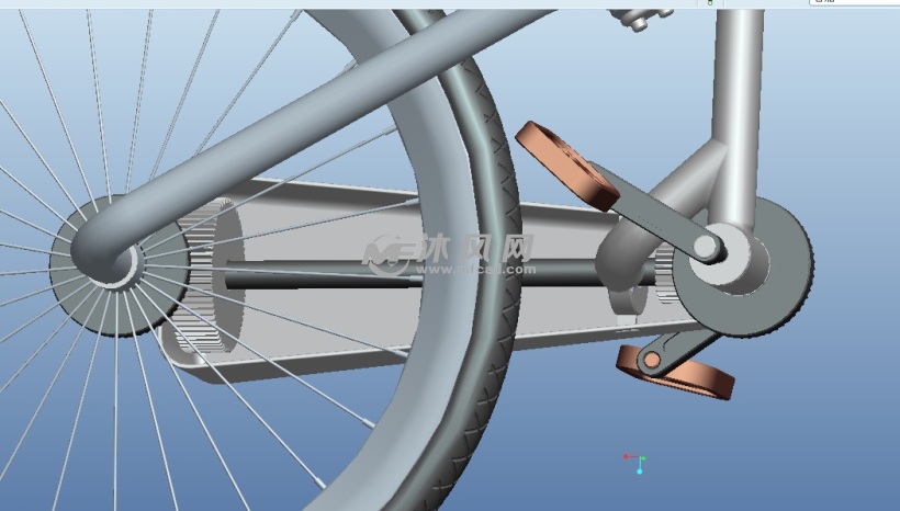 原创环保简约自行车齿轮连接细节