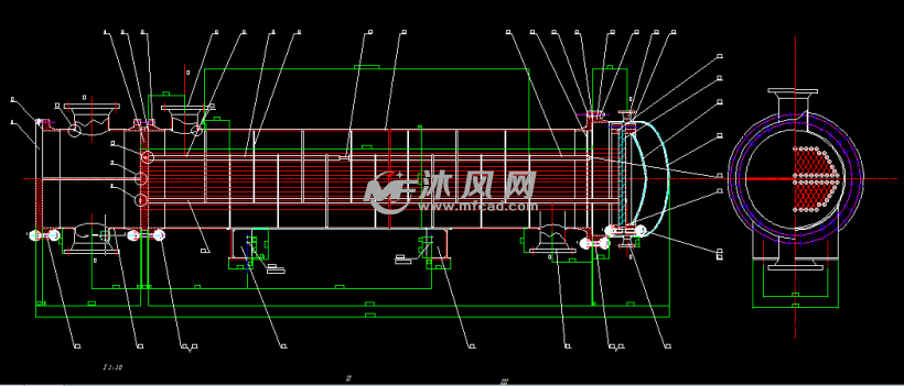 浮头式换热器的设计 - autocad化工环保设备图纸下载 - 沐风图纸
