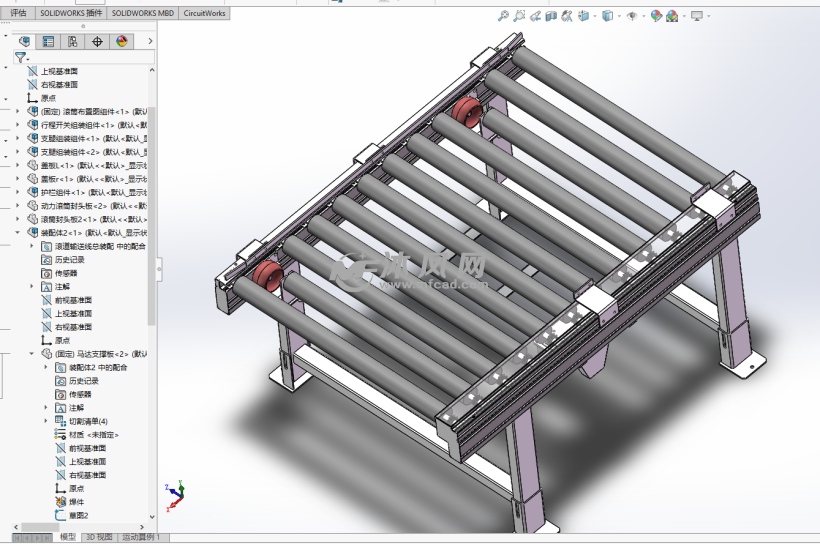 喷涂输送线 - solidworks机械设备模型下载 - 沐