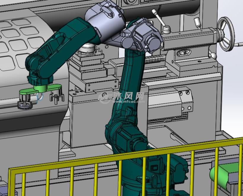 自动化机加工机器人上下料设备三维模型