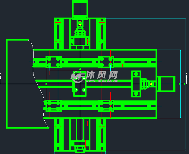 数控十字工作台设计图 - 机床附件图纸 - 沐风网