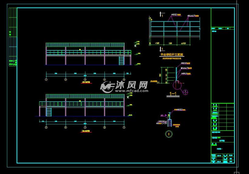 某2层钢结构自行车棚设计施工图