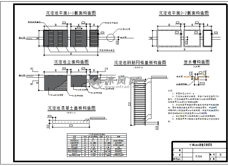 搅拌站沉淀池施工构造图