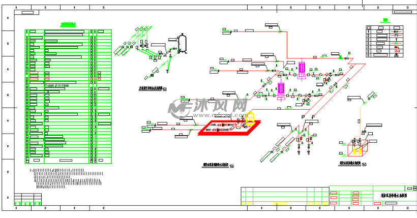消防泵房给排水系统图