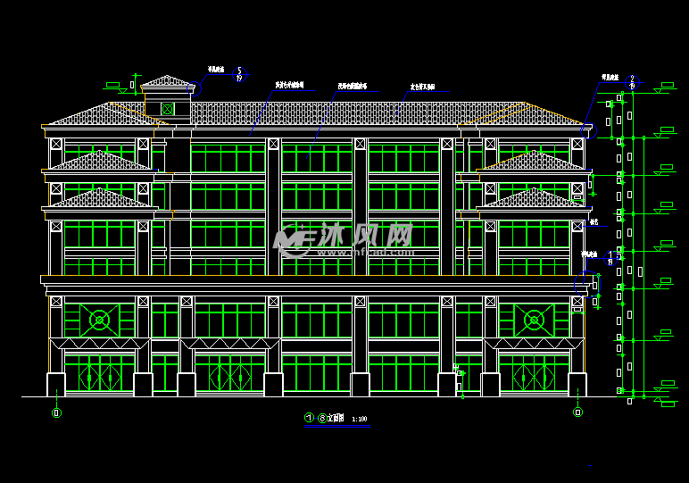 六层宾馆建筑施工设计图 - cad宾馆酒店及其他公建,.