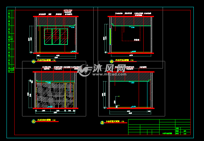 某动漫室内装修施工图 - cad其它商业综合建筑图纸,图