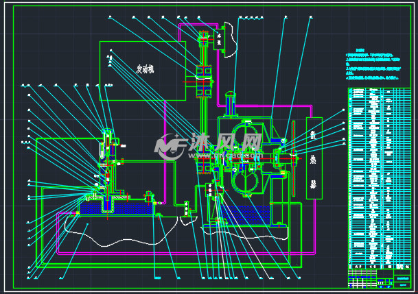 柴油发电机自适应温度控制系统零件图机总装图