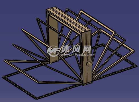 手摇折叠车库的骨架模型