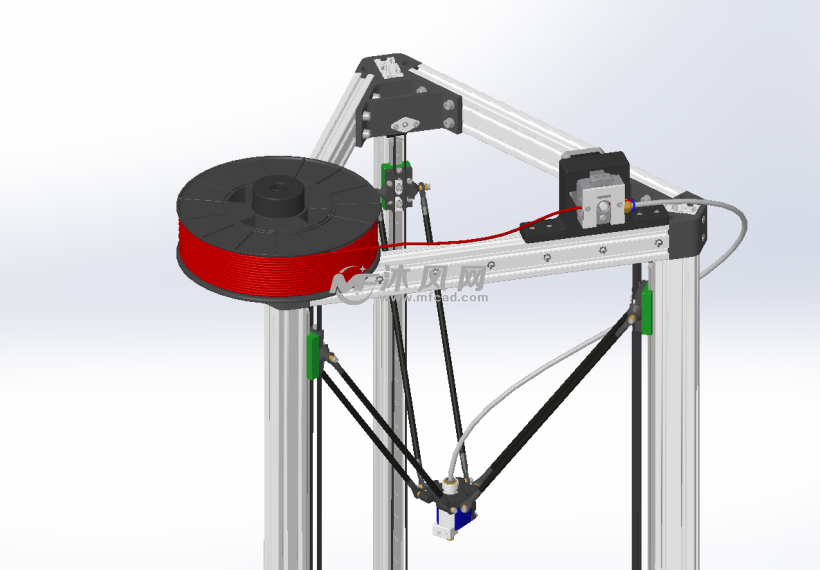 三角形3D打印机三维模型 - solidworks办公用品