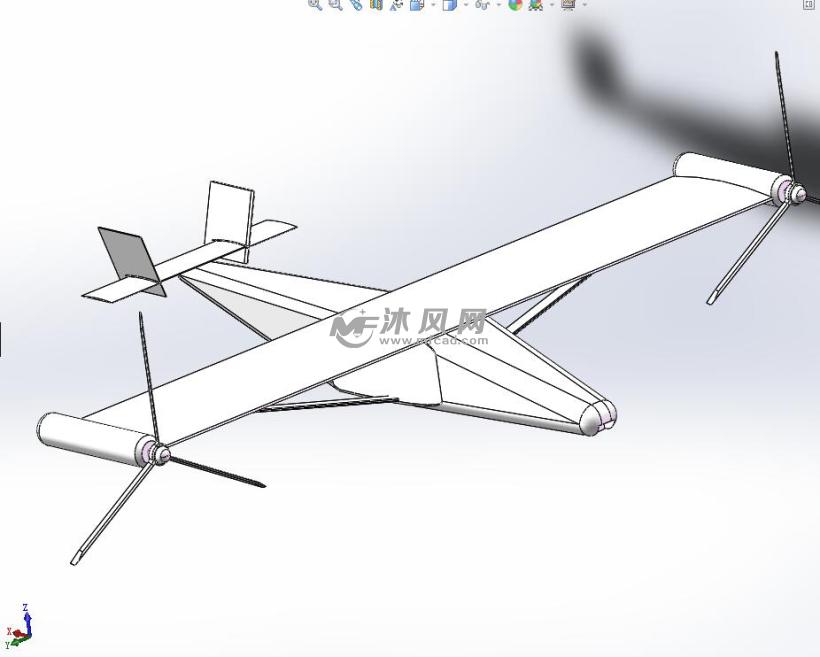 简易小型螺旋桨飞机模型简易小型螺旋桨飞机模型等轴测简易小型螺旋