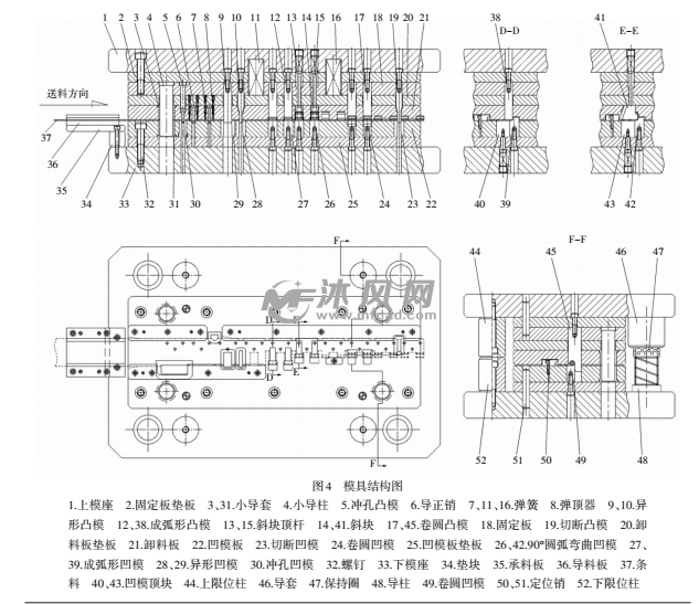 (整套)铰链卷圆级进模图纸 - 其他冲压模具图纸