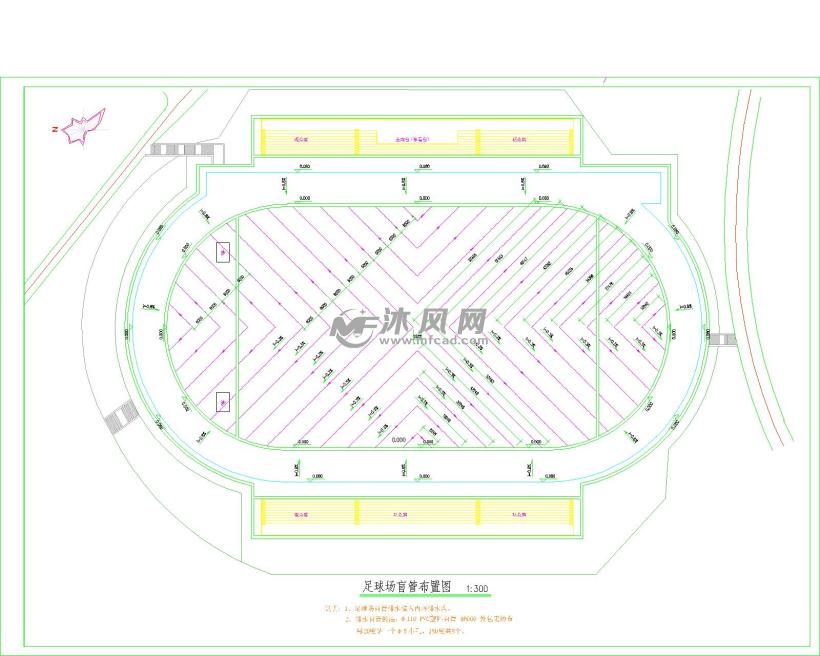 足球场盲管布置图