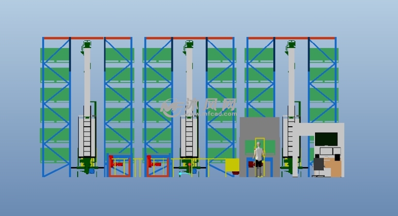 大型智能化立体仓库三维模型