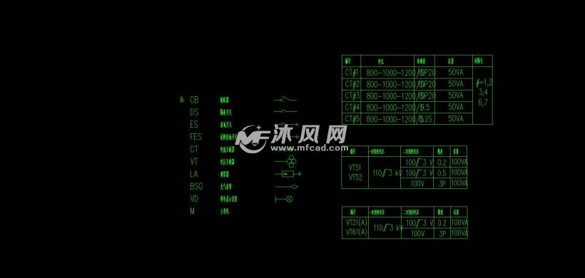 张钢厂变电站一次系统图 - autocad其他电气图纸下载