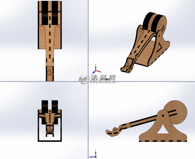 3d积木拼图抛石机模型图