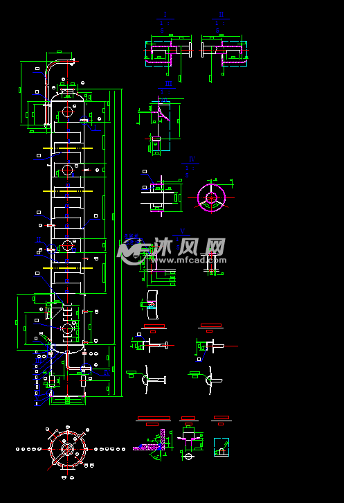 浮阀式精馏塔图纸