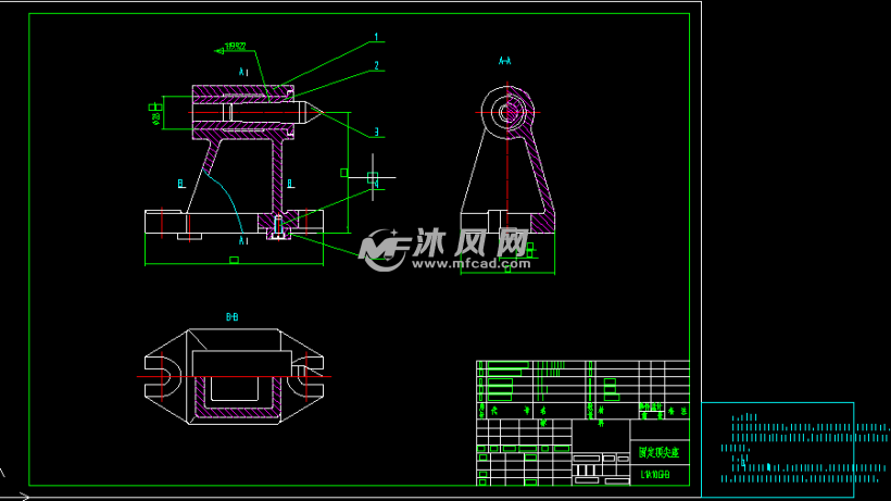 固定顶尖座图纸