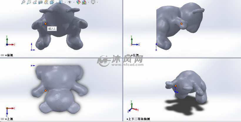 小熊模型建模三视图