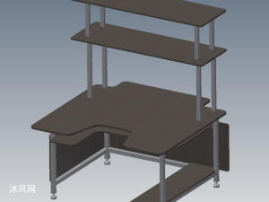 三维电脑桌制作模型设计