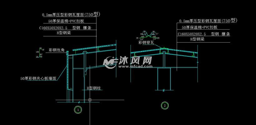 彩钢板屋面节点施工详图