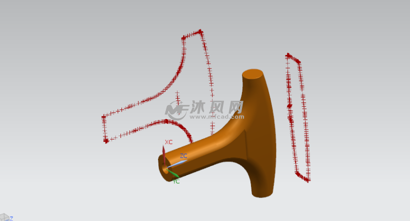 ug模型拐杖含点云 ug生活用品类模型下载 沐风图纸