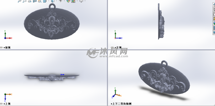 列宁挂坠模型三视图