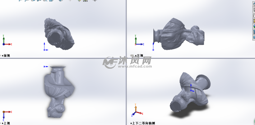 帕尔米拉女王雕塑模型建模三视图