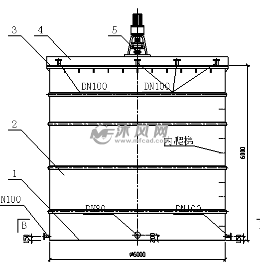 碱液储罐CAD图纸 - AutoCAD化工环保设备图