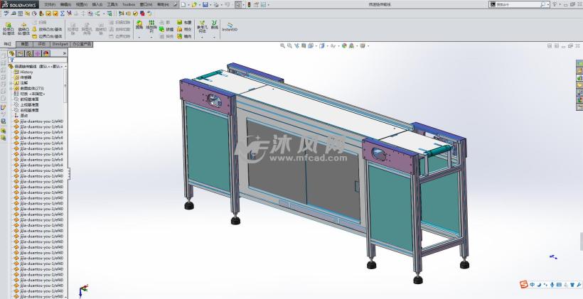 倍速链传输线 - solidworks机械设备模型下载 - 沐风图纸