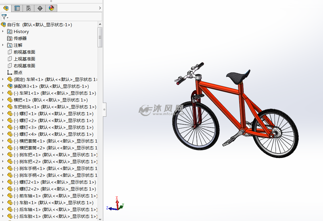 山地自行车solidworks模型