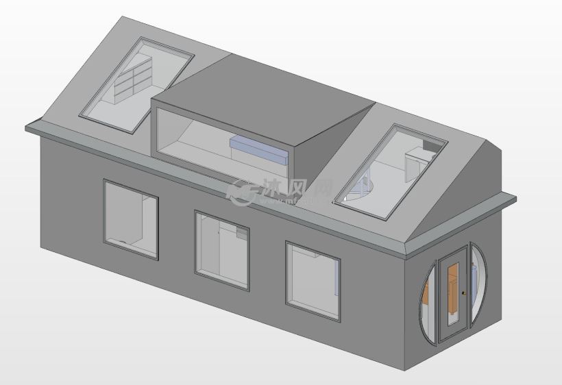 传统小房子 - solidworks园林建筑模型下载 - 沐风图纸