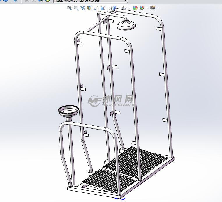残疾人淋浴房支架模型 - solidworks生活用品类