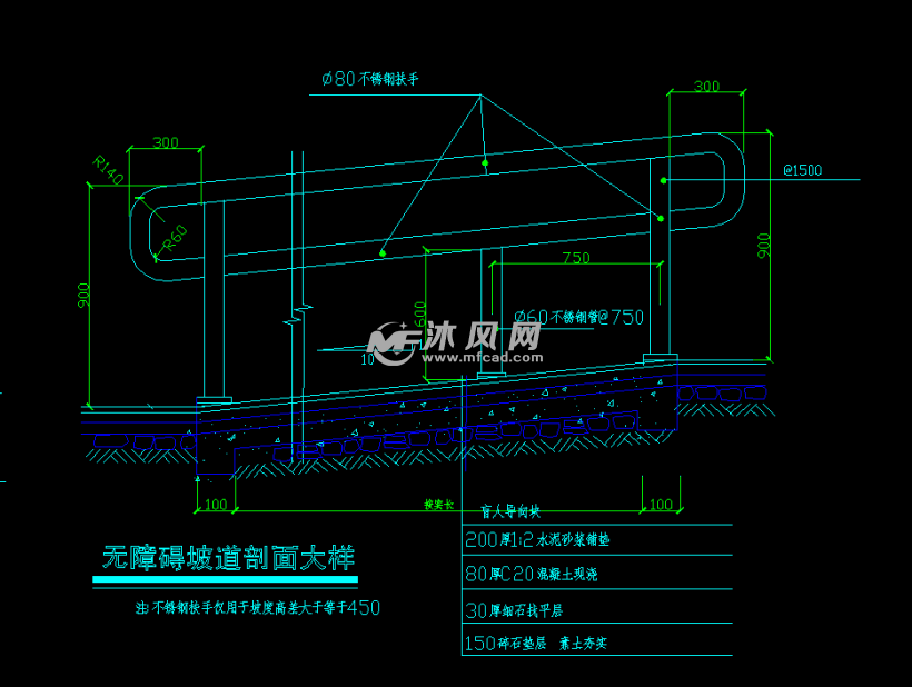 04 无障碍坡道大样图