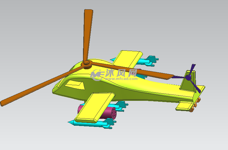 螺旋桨飞机ug模型 - UG交通工具类模型下载 - 沐风图纸