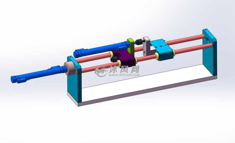 气动双级推送装置 - solidworks机械设备模型下载