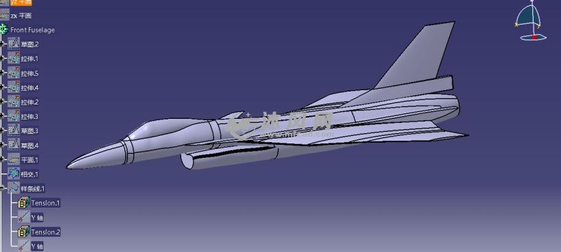 catia绘制f16战斗机模型