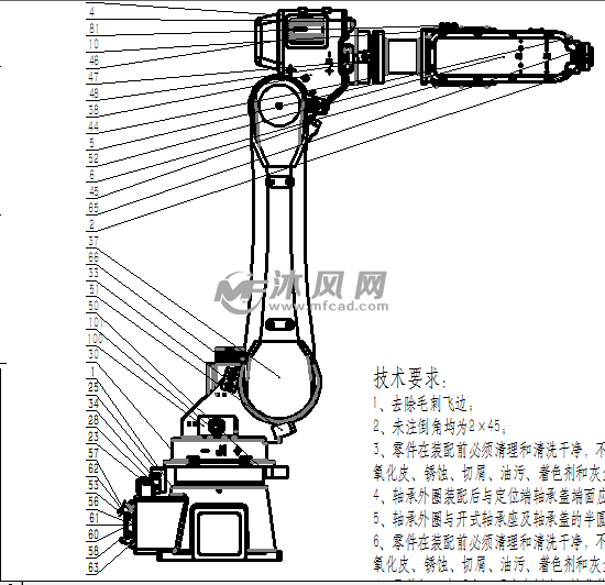 6自由度关节机械臂cad图纸