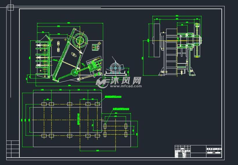 破碎机pe1200x1500cad总装图纸