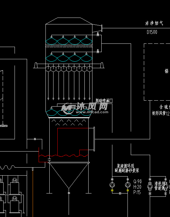 湿式静电除尘器工艺流程详图