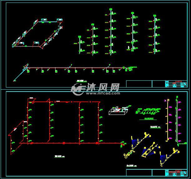 五层框架结构教学楼建筑结构水暖电全套施工图