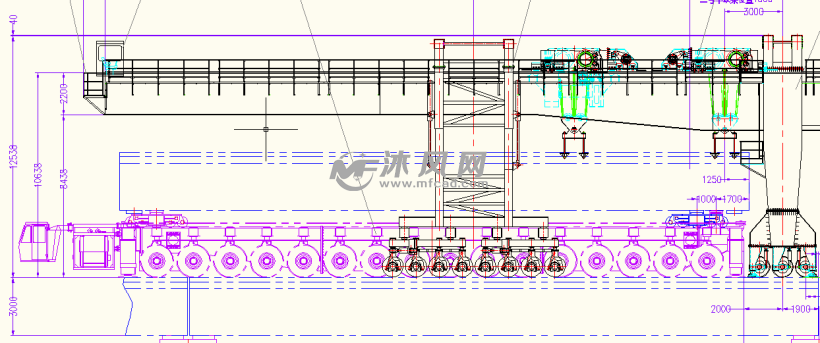 jq900b型箱梁架桥机 autocad起重与提升设备图纸下载 沐风图纸