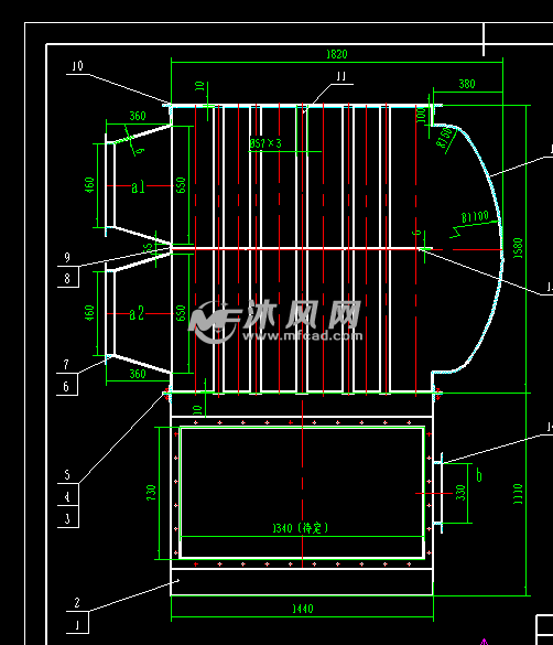 熔盐炉空气预热器 - autocad化工环保设备图纸下载