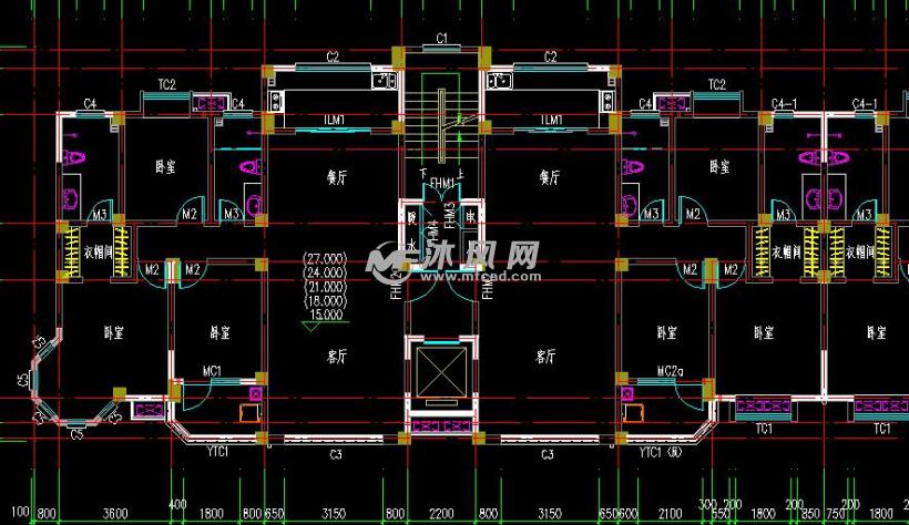 高层框架结构住宅楼建筑施工图