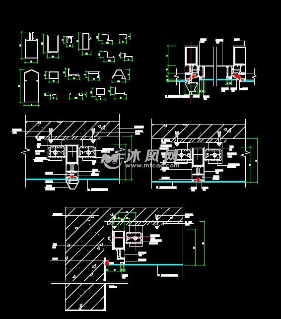 铝板幕墙施工图集 - cad幕墙节点施工图纸下载,免费图