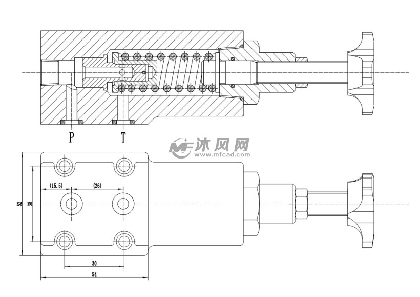 dg-02直动式溢流阀结构图