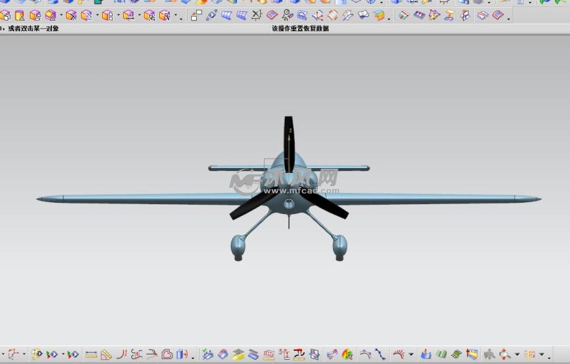 ug螺旋桨飞机模型 - ug交通工具类模型下载 - 沐风图纸