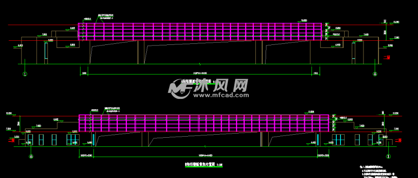 大跨度钢结构大门门头建筑结构图